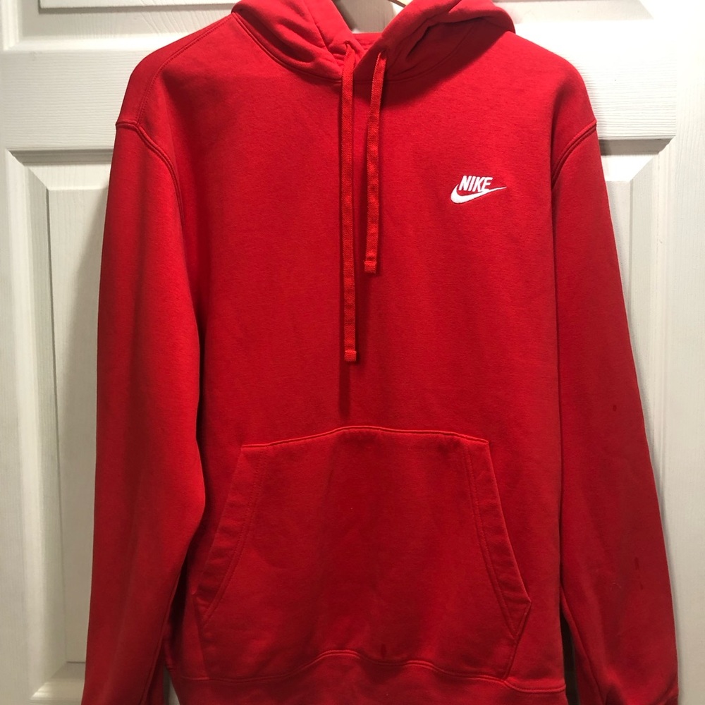 Nike Red Hoodie Classic Sweatshirt Style